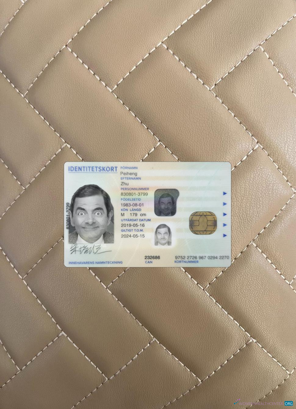 Download Sweden ID card 2019 present photolook front Photoshop template